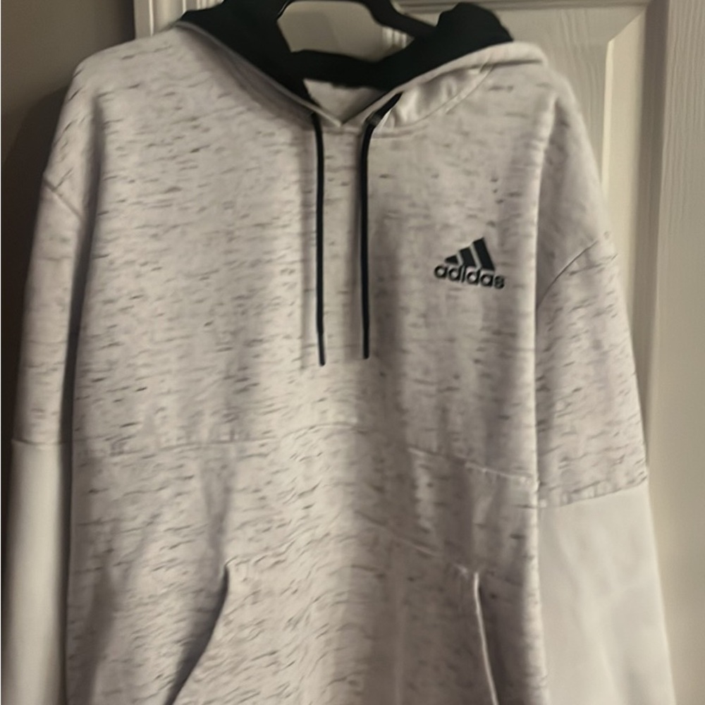 Adidas White Hoodie with Black Logo